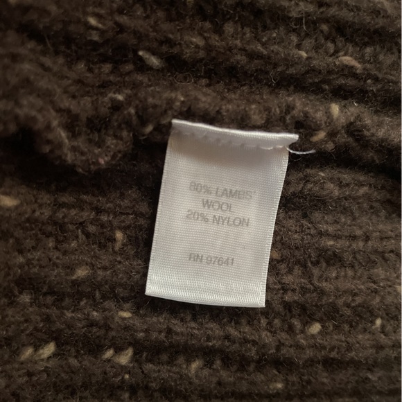 J. Jill Medium M Brown Sweater Jacket Cozy Warm Safety Pin Closure - Picture 5 of 6